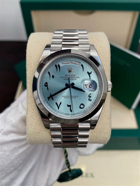 rolex day date platin arabic|rolex arabic numerals price.